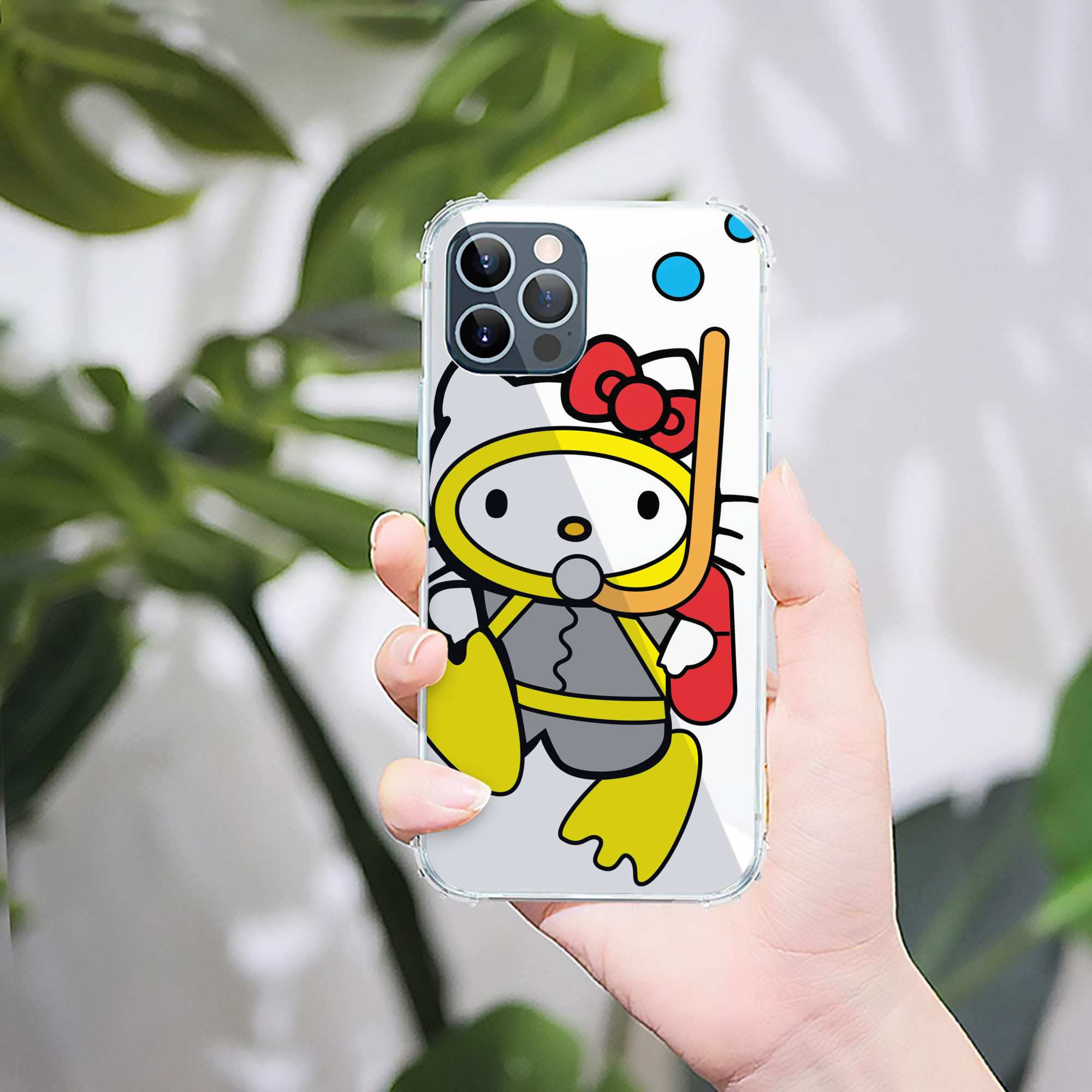 （画像用） Hello Kitty ハローキティ 【iPhone 12シリーズ対応】透明スマホケース（クリアソフトケース）